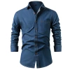 Cross-border American denim shirt for men, pure cotton no-iron solid color long-sleeved men's casual jacket, trendy men's clothing for foreign trade Application Scenario